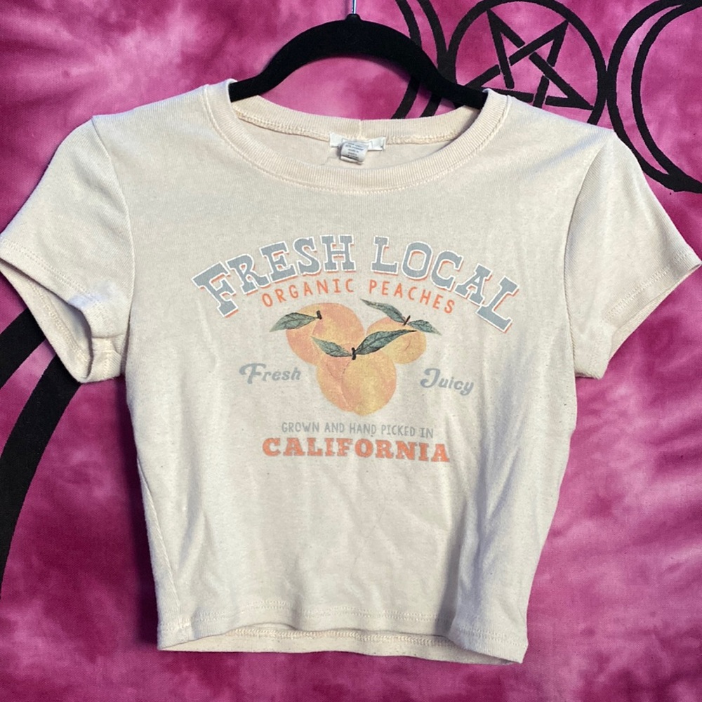 Peach coloured crop top